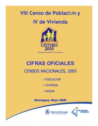 VIII Censo de Población y IV de Vivienda