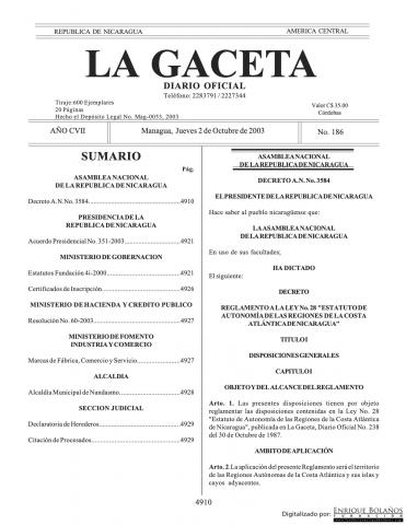 Reglamento Ley 28