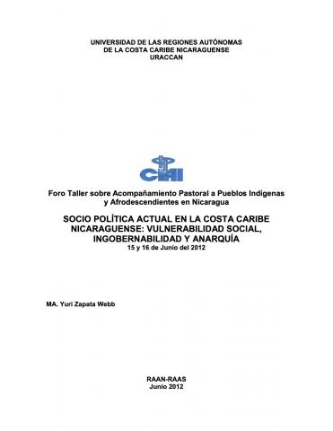Socio política actual en la Costa Caribe Nicaragüense